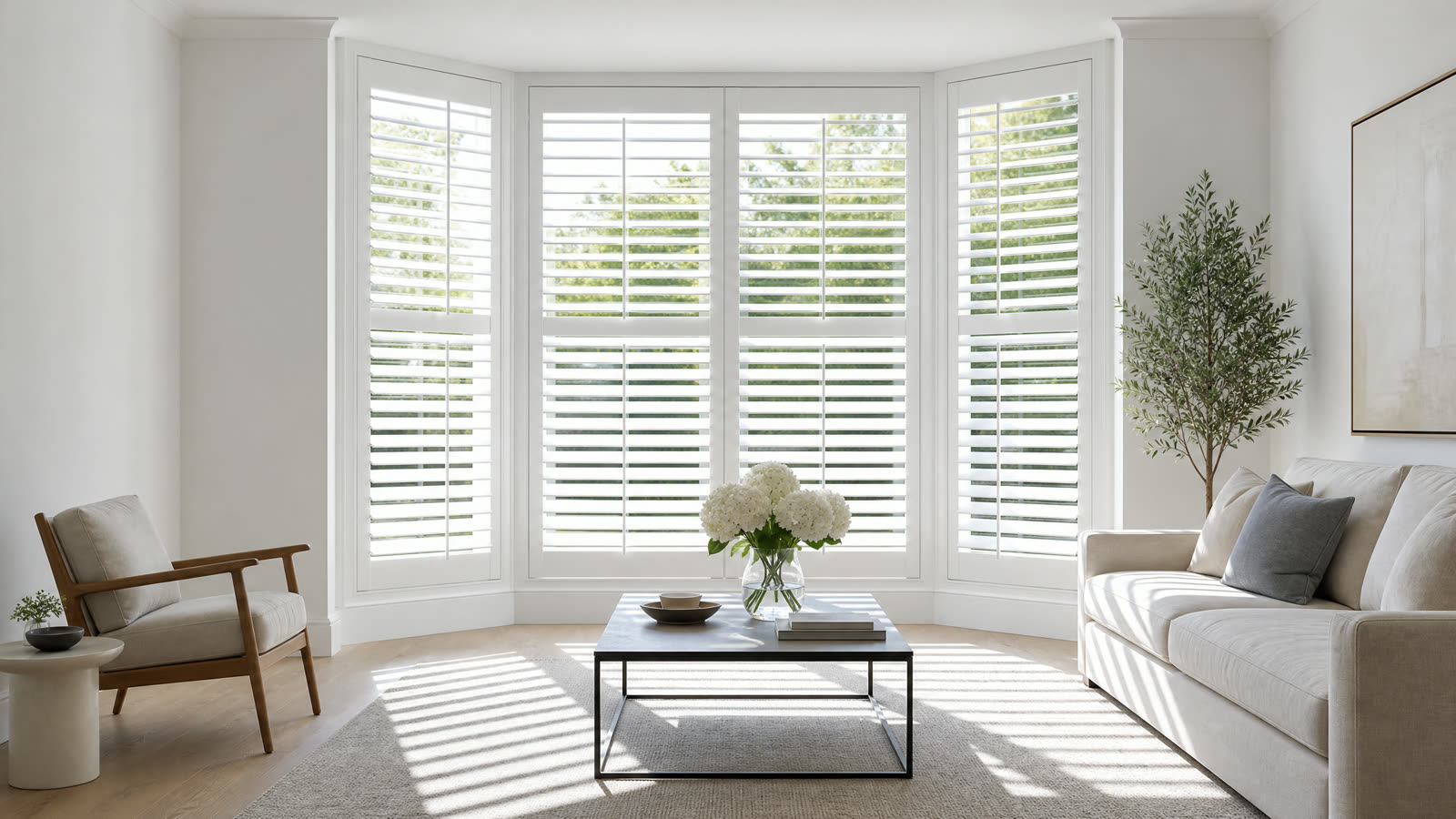 Custom plantation shutters fitted to a Campbell home